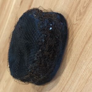 Vintage Black Sequin Fury Hat